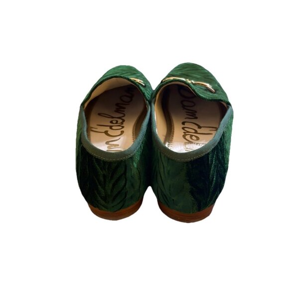 Sam Edelman Green Faux Suede Loraine Slip On Loafers Sz 7 Office Business - Picture 2 of 6
